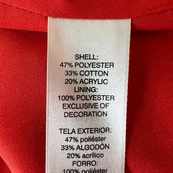 Chicos Womens Textured Fringe Jacket Garibaldi Orange Zip Front size Medium - Picture 13 of 16